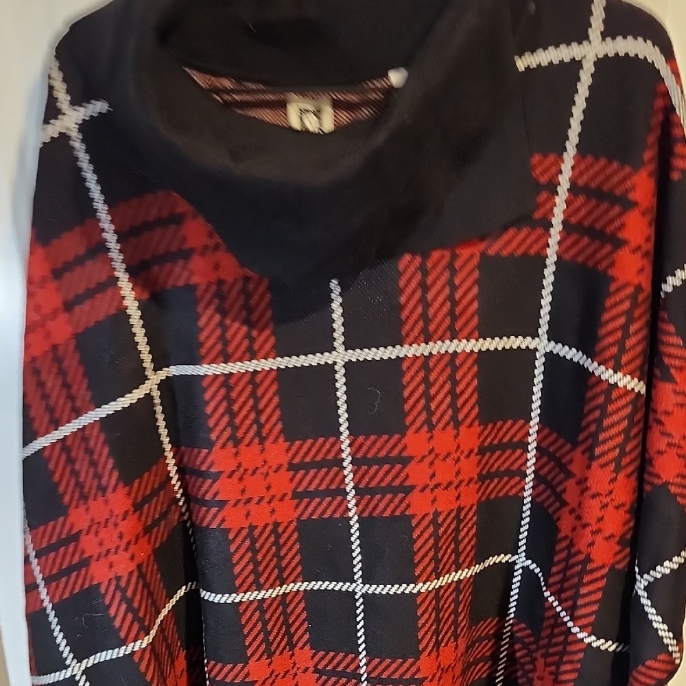 Anne Klein Red and Black Knit Sweater